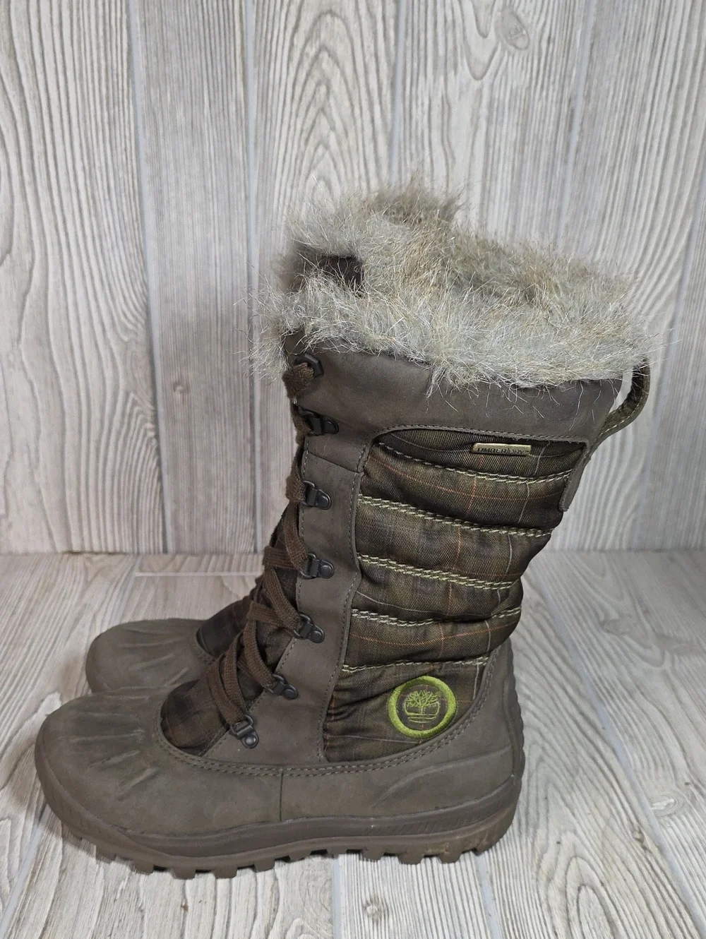 Timberland Mount Holly Waterproof Plaid Winter Snow Boots Womens Size 7.5